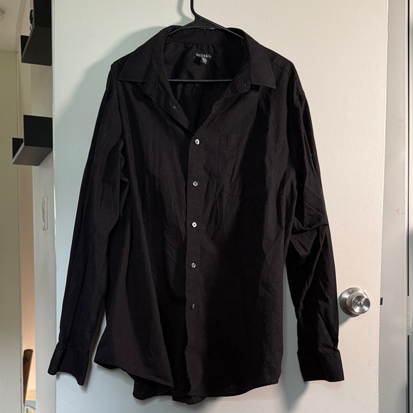 George Men's Black Casual Button Down Shirt - Picture 1 of 3